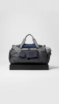 Monochrome duffel gym bag with crisp silhouette