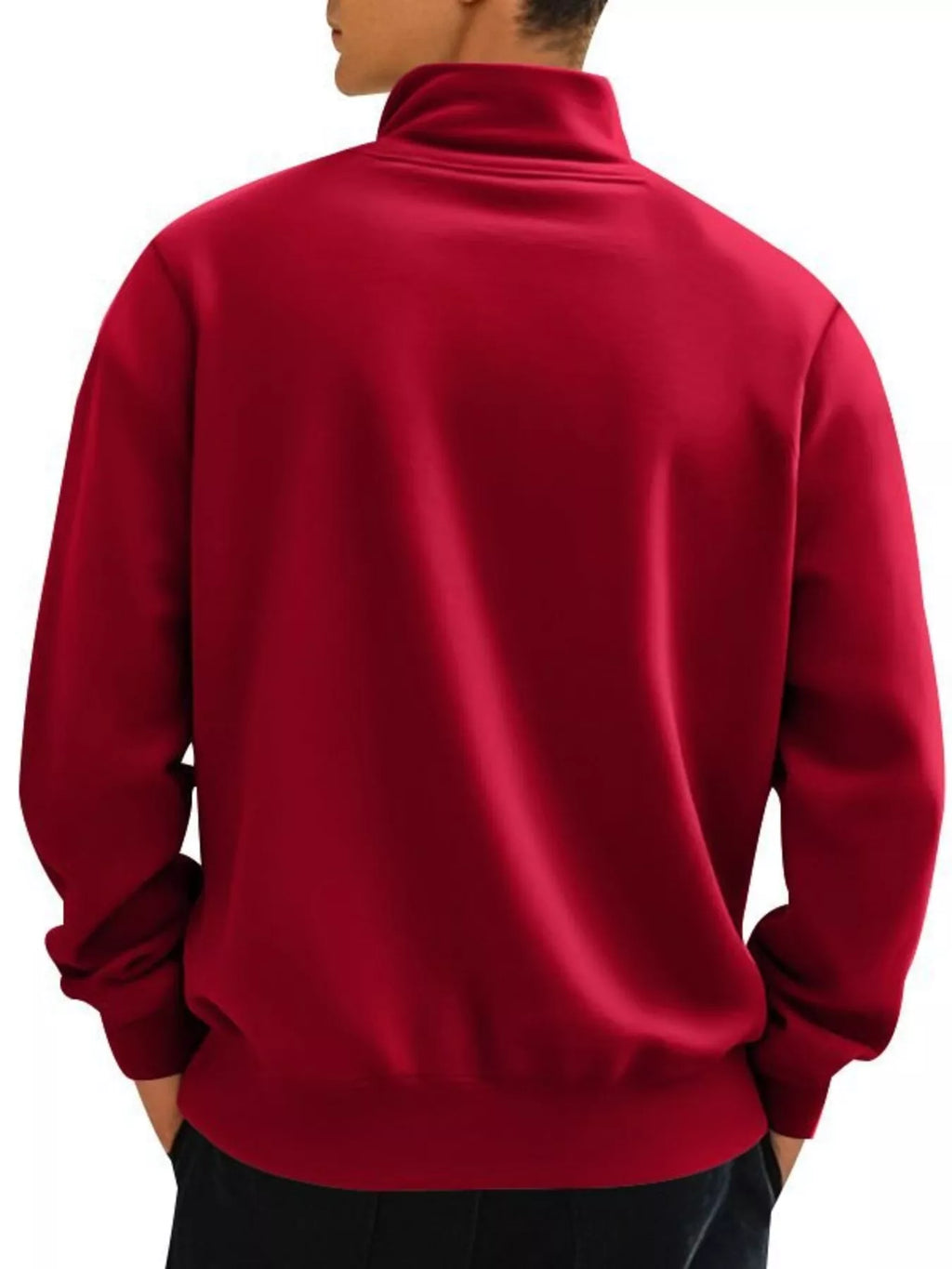 Men's Full Size Solid Color Quarter Zip Sweatshirt Plus Size